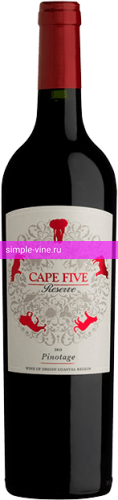 Фото 3 - Вино Cape Five Pinotage Reserve 0.75 л красное полусухое