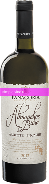 Фото 6 - Вино Fanagoria Avtorskoe Vino Aligote-Riesling белое сухое 0.75 л