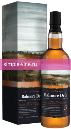 Фото 4 - Виски Balmore Dru Highland Single Malt Scotch Whisky 5 YO 0.7 л