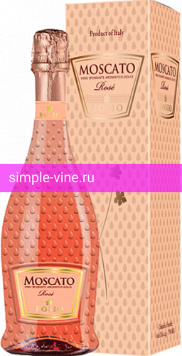 Фото 3 - Игристое вино Moscato Rose Spumante Dolce сладкое розовое в подарочной упаковке 0.75 л