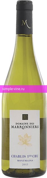 Фото 5 - Вино Domaine De Marronniers Chablis Premier Cru Montmains 0.75 л