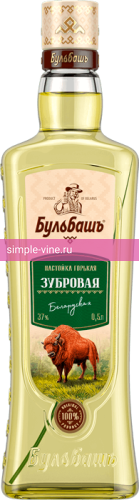 Фото 1 - Настойка горькая Бульбашъ Зубровая Беларуская 0.5 л 37%