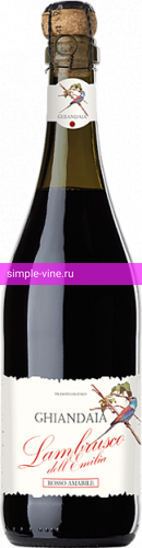 Фото 2 - Игристое вино Ghiandaia Lambrusco Emilia igt Rosso Amabile 0.75 л