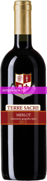 Фото 7 - Вино Terre Sacre Merlot Puglia полусухое красное 0.75 л