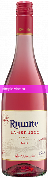 Фото 6 - Игристое вино Riunite Lambrusco Emilia полусладкое розовое 0.75 л