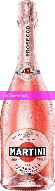 Фото 3 - Игристое вино Martini Prosecco Rose 0.75 л