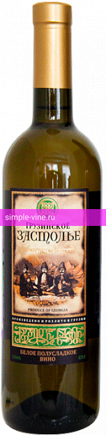Фото 3 - Вино Грузинское Застолье белое полусладкое 0.75 л