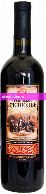 Фото 4 - Вино Грузинское Застолье красное полусладкое 0.75 л