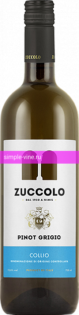 Фото 1 - Вино Pinot Grigio Collio Zuccolo 0.75 л