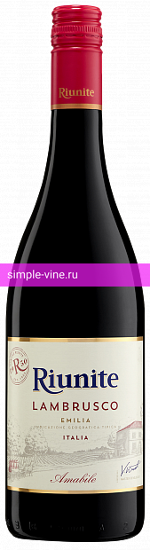 Фото 2 - Игристое вино Riunite Lambrusco Emilia 0.75 л полусладкое красное 0.75 л