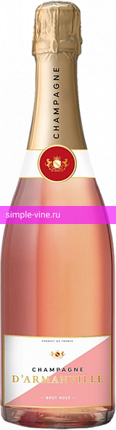 Фото 4 - Шампанское D'Armanville Brut Rose 0.75 л