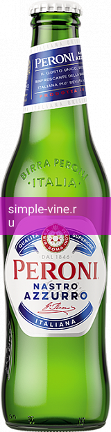 Фото 2 - Светлое пиво Peroni Nastro Azzurro 0.33 л итальянское