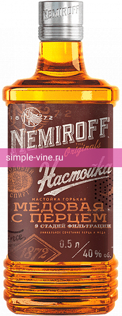 Фото 4 - Настойка горькая Nemiroff Украинская медовая с перцем 0.5 л