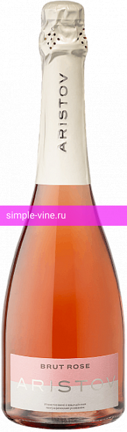 Фото 2 - Игристое вино "Aristov" Rose Brut 0.75 л